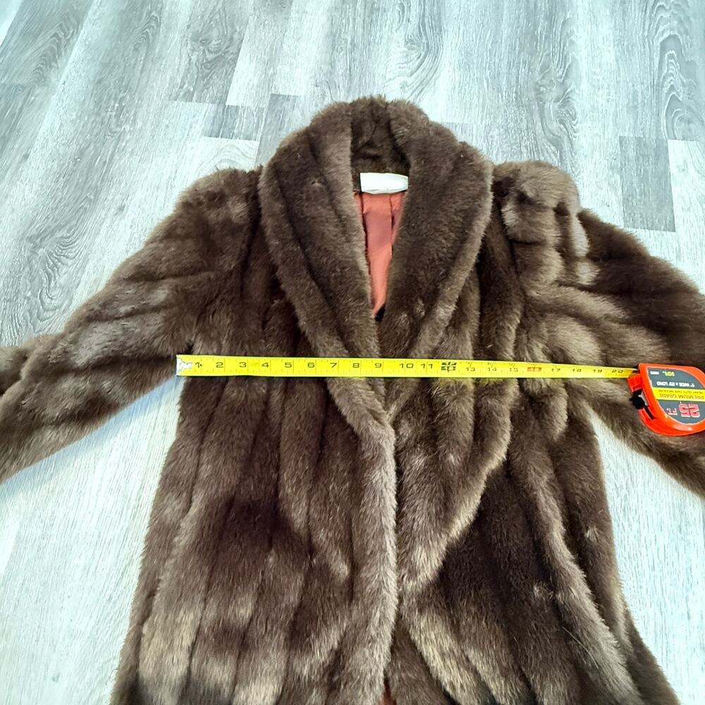 Authentic Vintage Mink Fur Coat – Rich Espresso Brown, Timeless Luxury, Size 8 - Picture 9 of 15